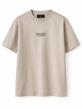 Primark Men's Khaki Logo T-Shirt Size M